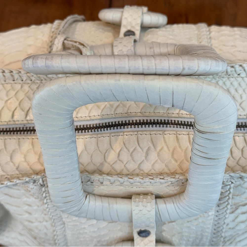 Calvin Klein Collection Large White Python Designer  Handbag - Picture 4 of 13